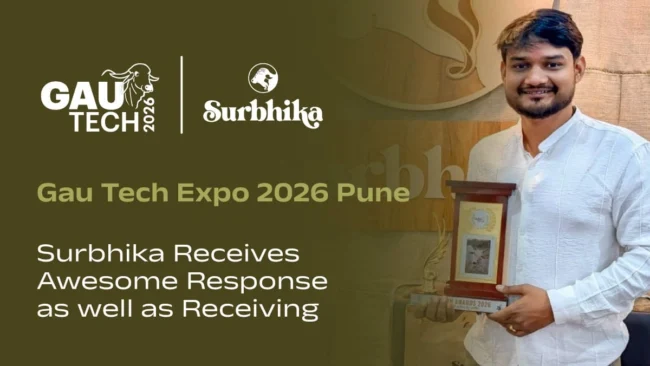 Surbhika Receives responce awards : Best Enterprenure for The Highest Selling of Panchgavya based Product Award at GauTech Expo Pune 2026