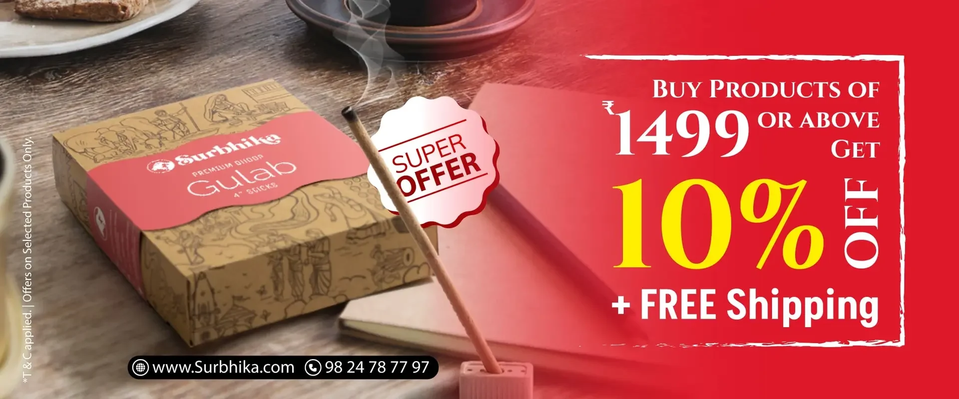 OFFER : 10% Off with Free Shipping on Purchase above 1499 - Surbhika.com